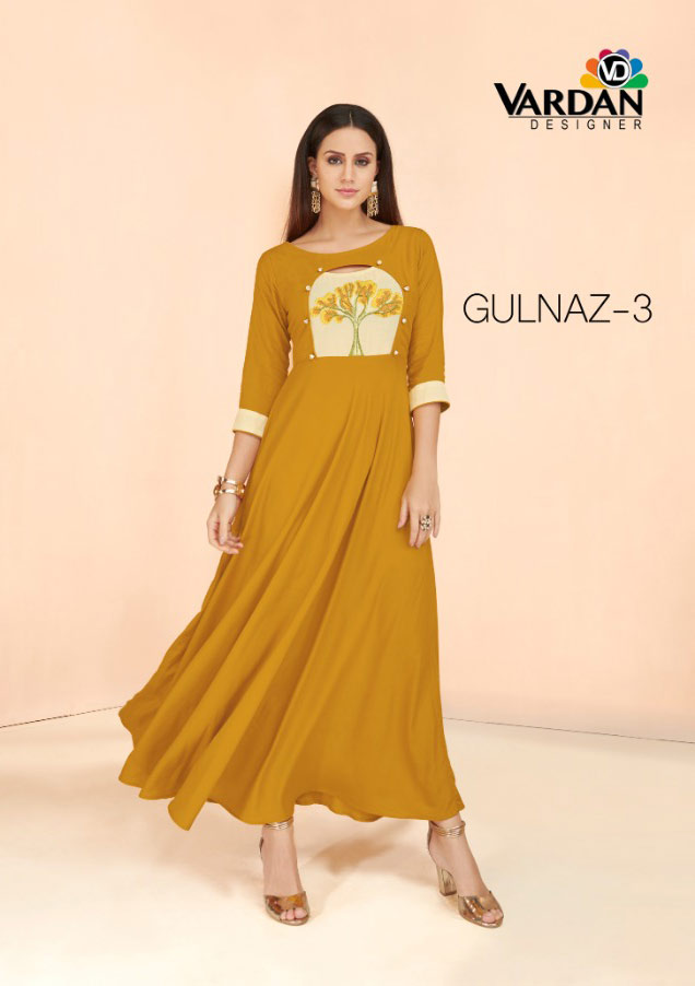Gulnaz Vol-3 Vardan Designer Long Anarkali Kurti Gulnaz Vol-3 Vardan Designer Long Anarkali Kurti